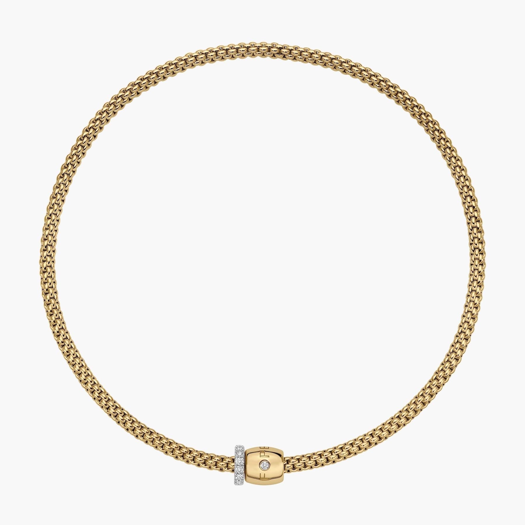 Fope Flex'It Solo Necklace Pave and Ornamental Rondel