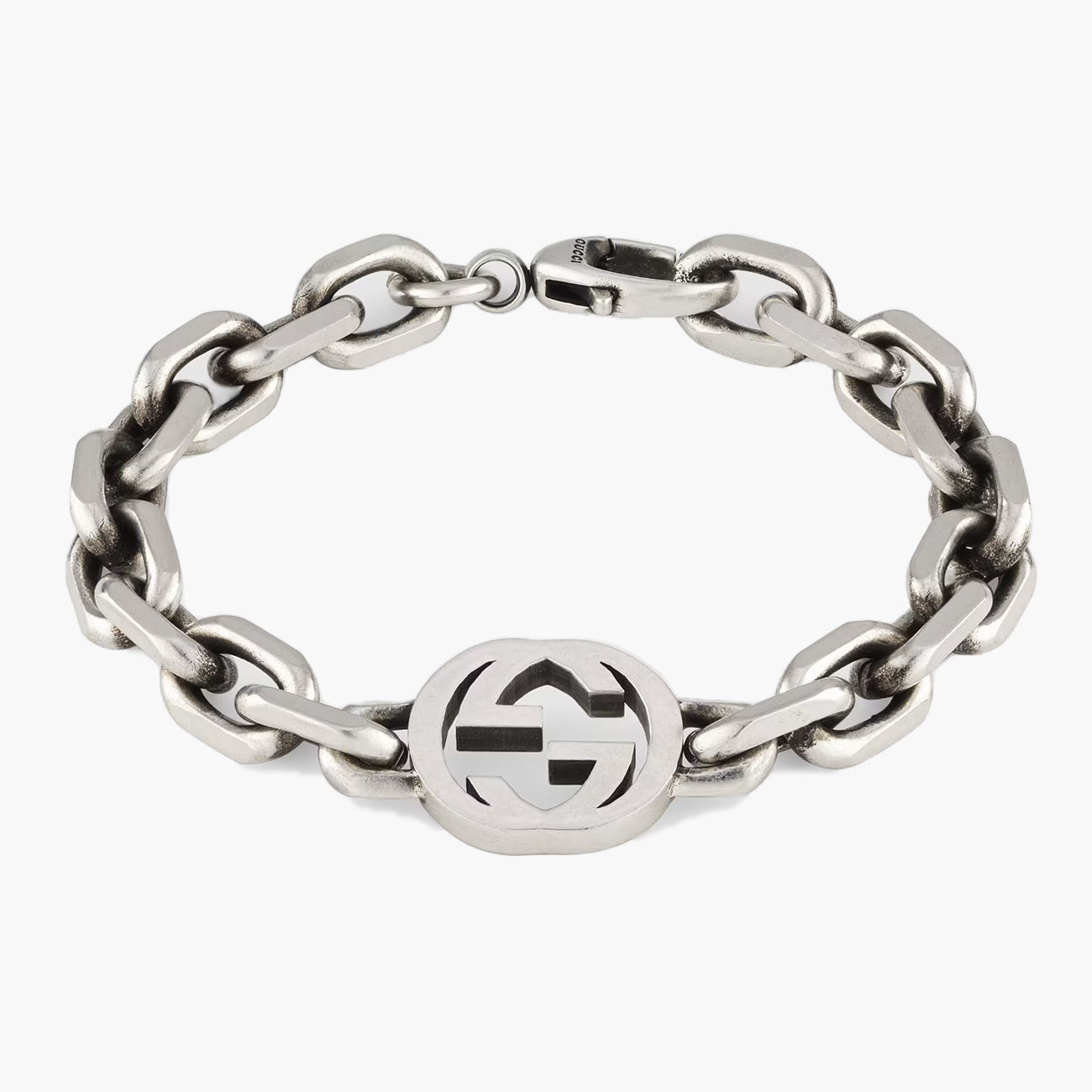 Gucci Interlocking Chain Sterling Silver Bracelet