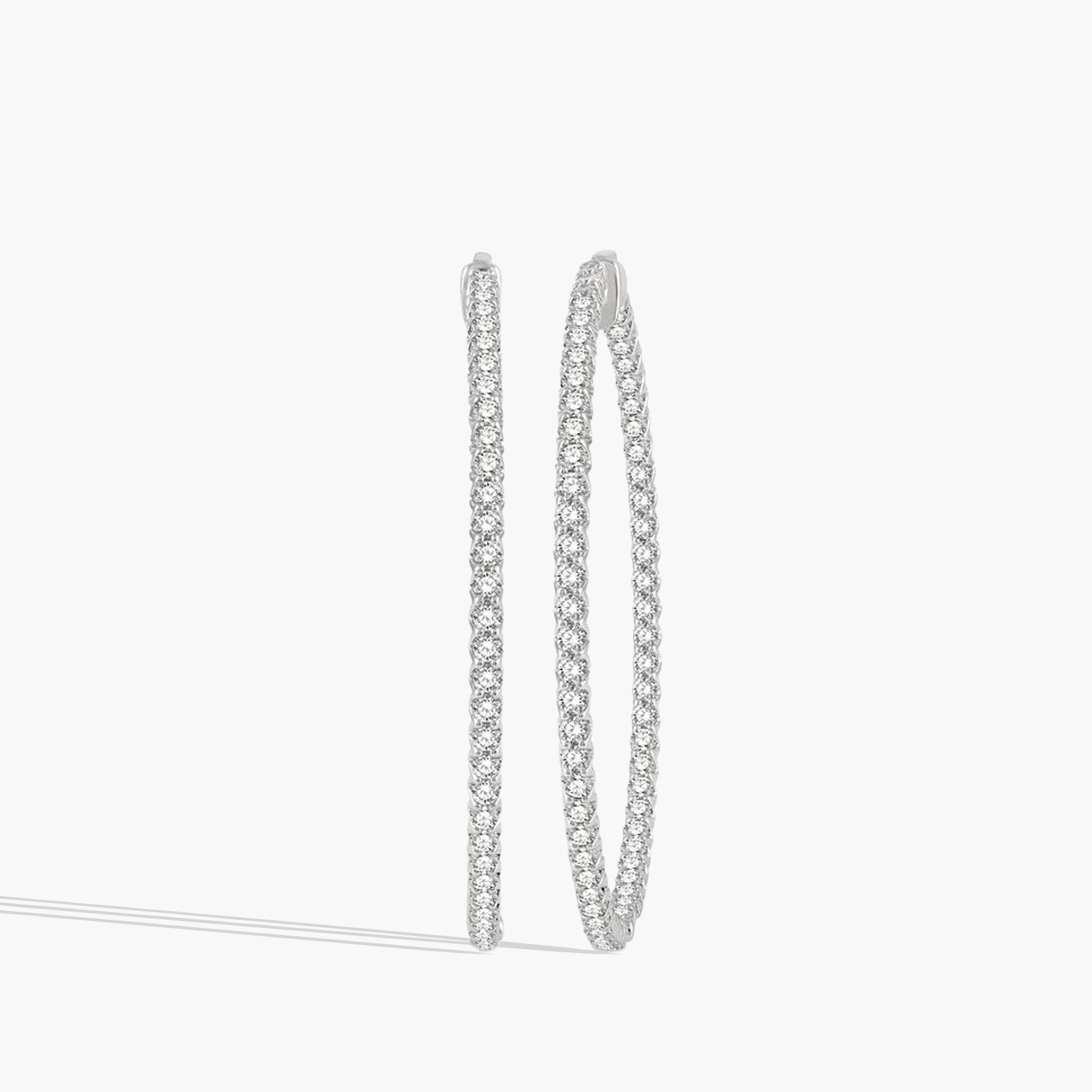 5 Carat Inside Out Diamond Hoop Earrings - 2