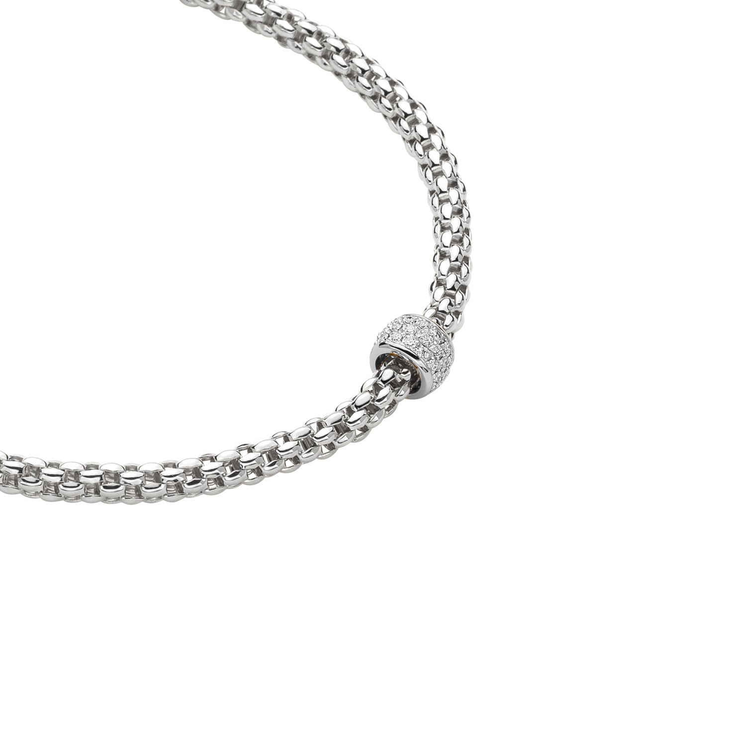 Fope Solo Diamond Pave Rondel Necklace