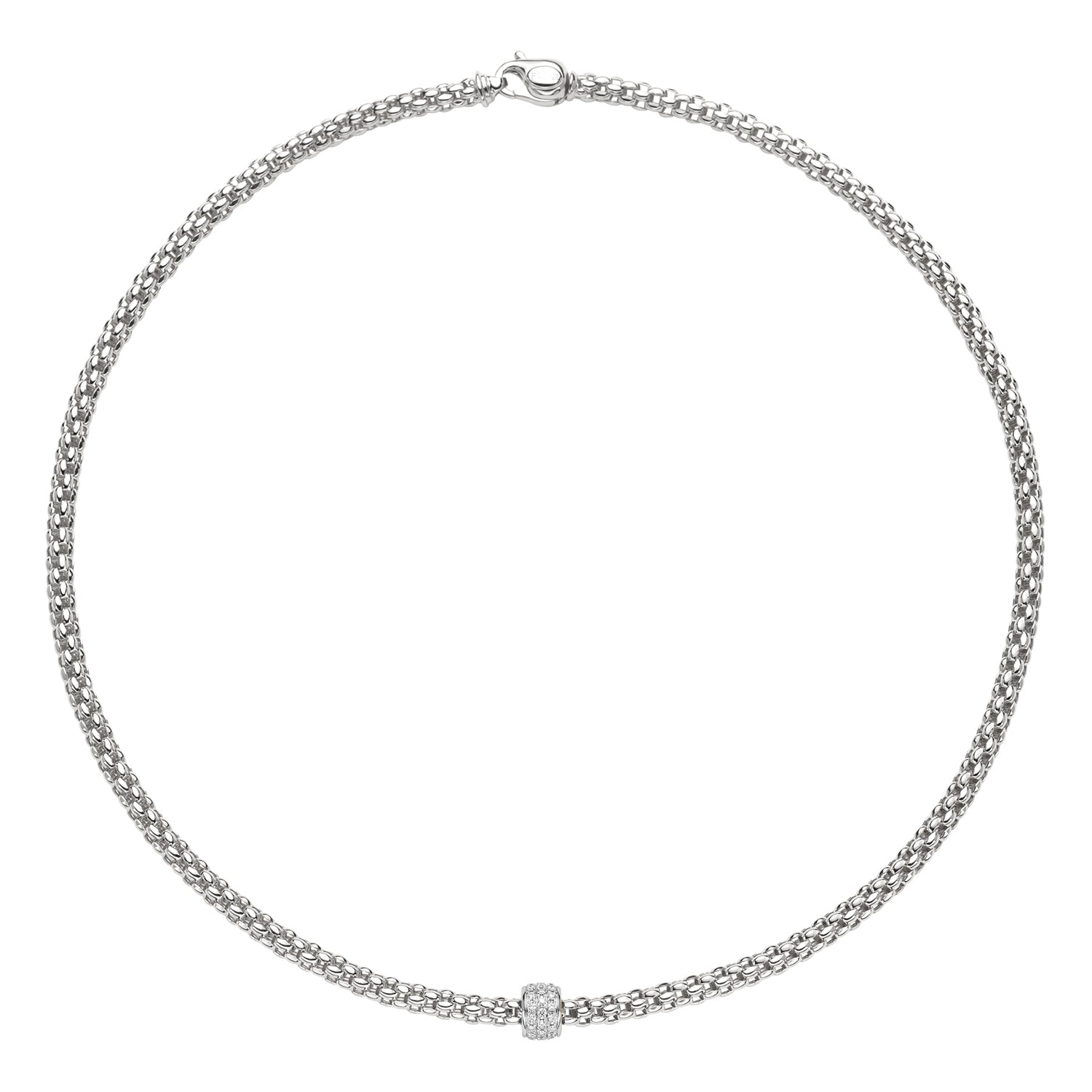 Fope Solo Diamond Pave Rondel Necklace