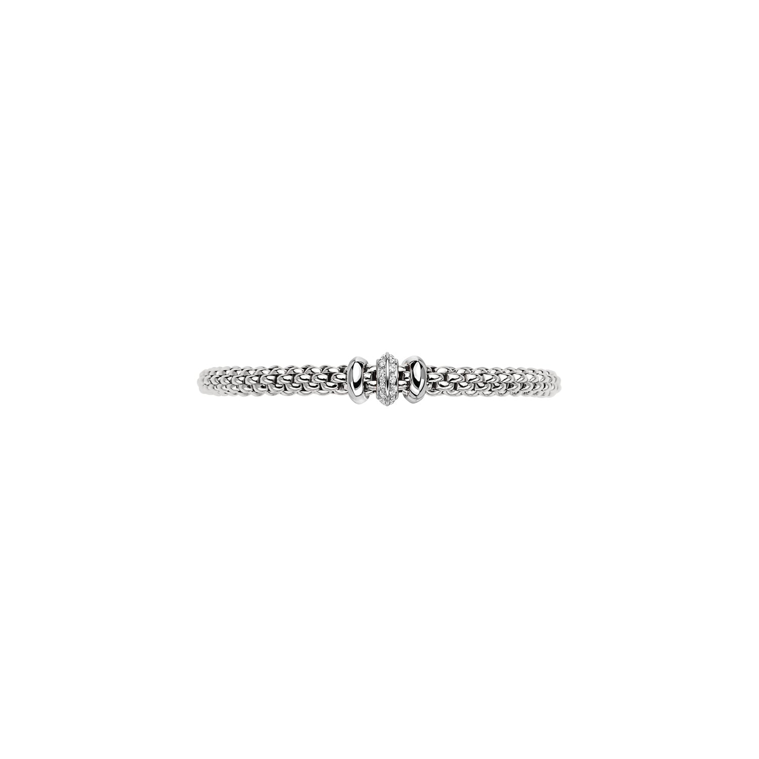 Fope Solo White Gold Diamond Rondel Flex It Bracelet