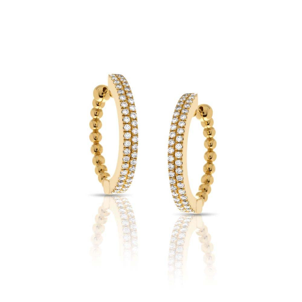 Hulchi Belluni Tresore Diamond and Bead Hoop Earrings