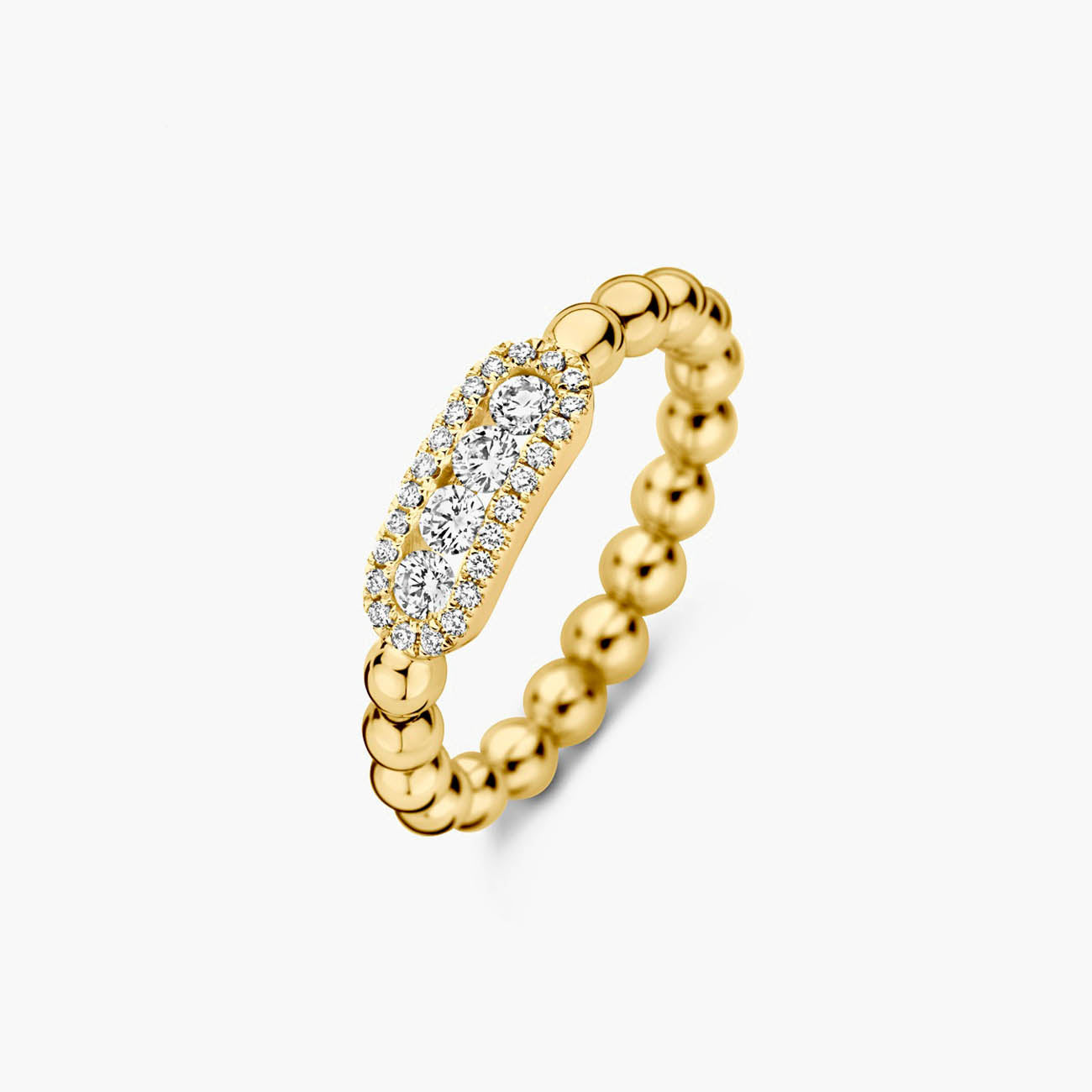 Hulchi Belluni Sparkling Diamond Beaded Ring
