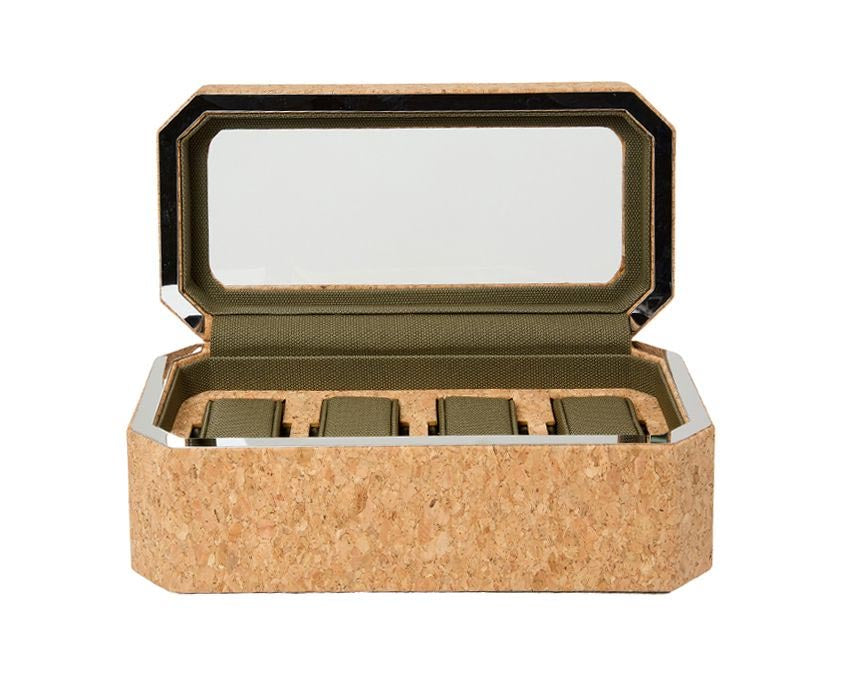 WOLF Cortica Four Watch Box with Cover in Portuguese Cork