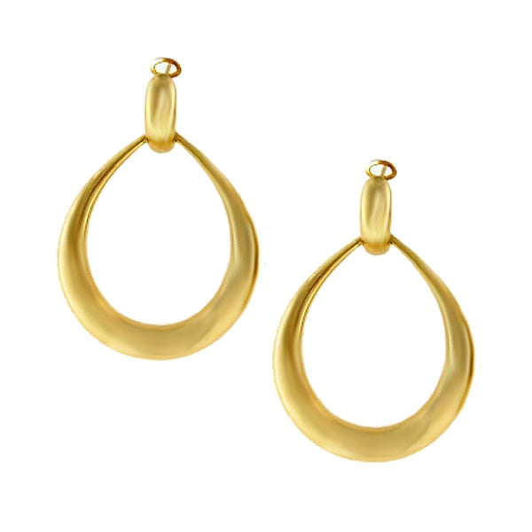 Roberto Coin Yellow Gold Contoured Door-Knocker Hoop Earrings
