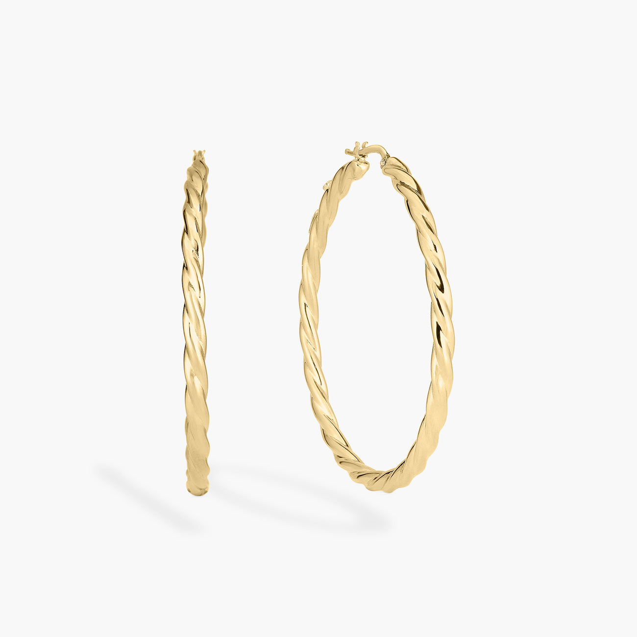 Roberto Coin Designer Gold Medium Twisted Hoop Earrings - 55mm