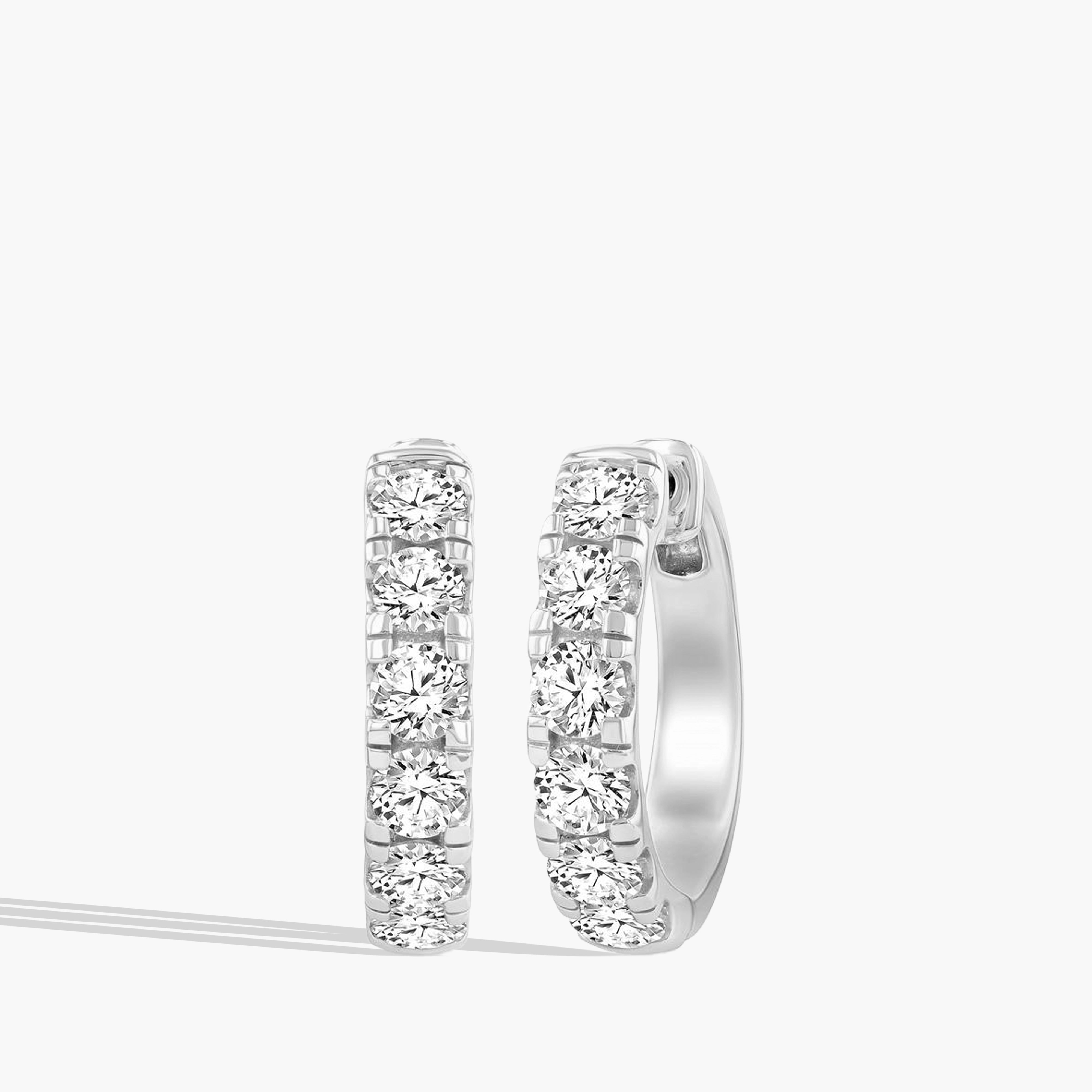 3 Carat Chunky Diamond Hoop Earrings - 1