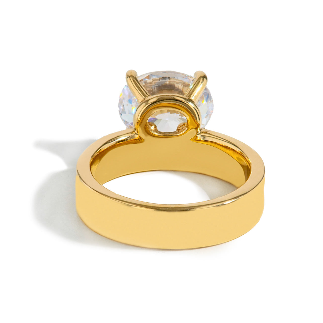 Cigar Band Floating Oval Engagement Ring Setting
