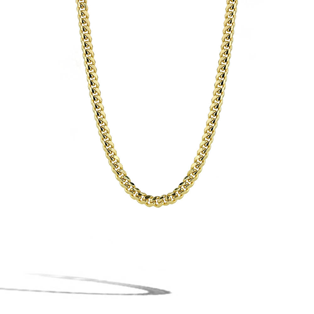 Solid Gold Cuban Link Chain Necklace - 4mm