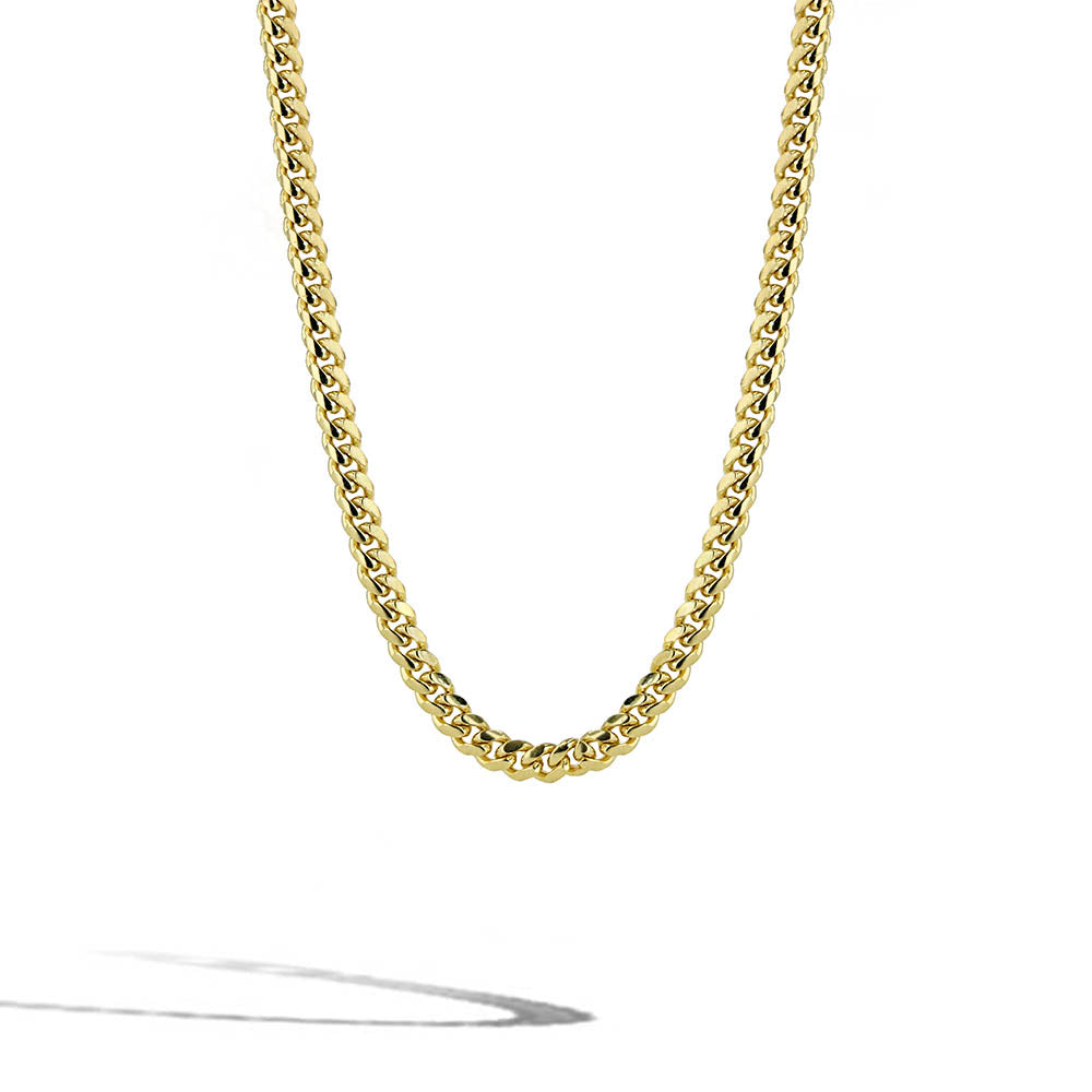 Solid Gold Cuban Link Chain Necklace - 4mm