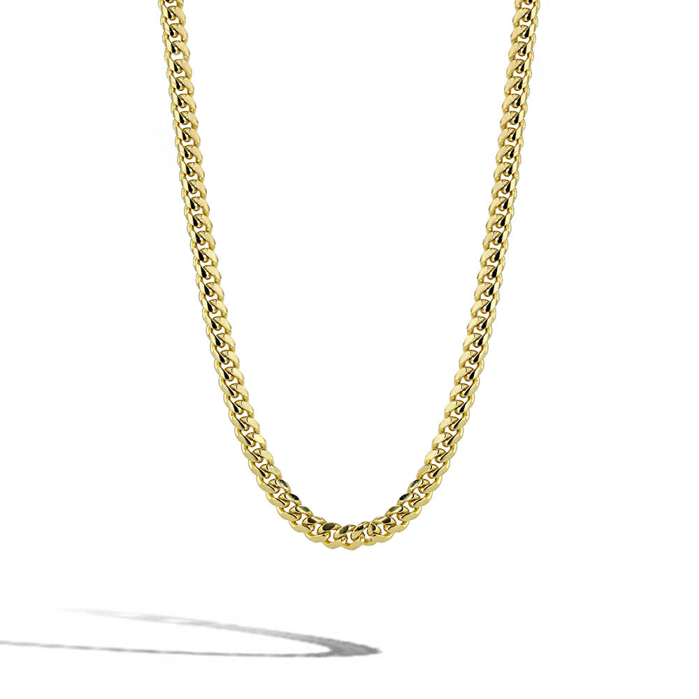 Solid Gold Cuban Link Chain Necklace - 4mm