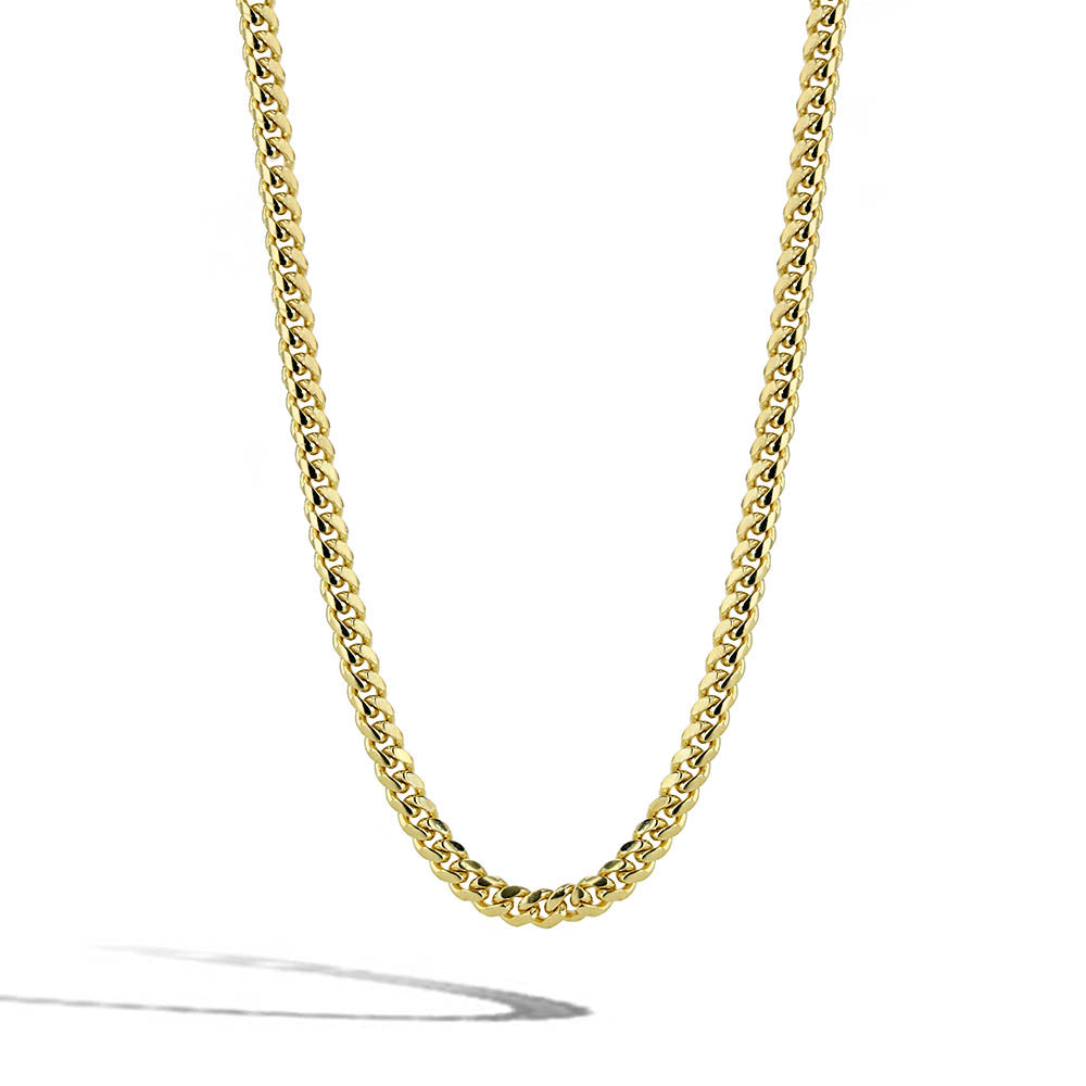 Solid Gold Cuban Link Chain Necklace - 4mm