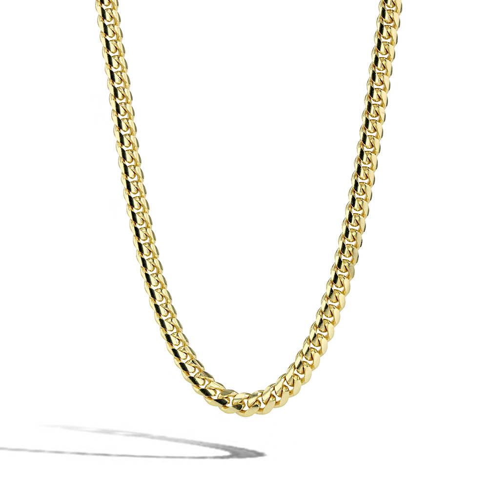 Solid Gold Cuban Link Chain Necklace - 4mm