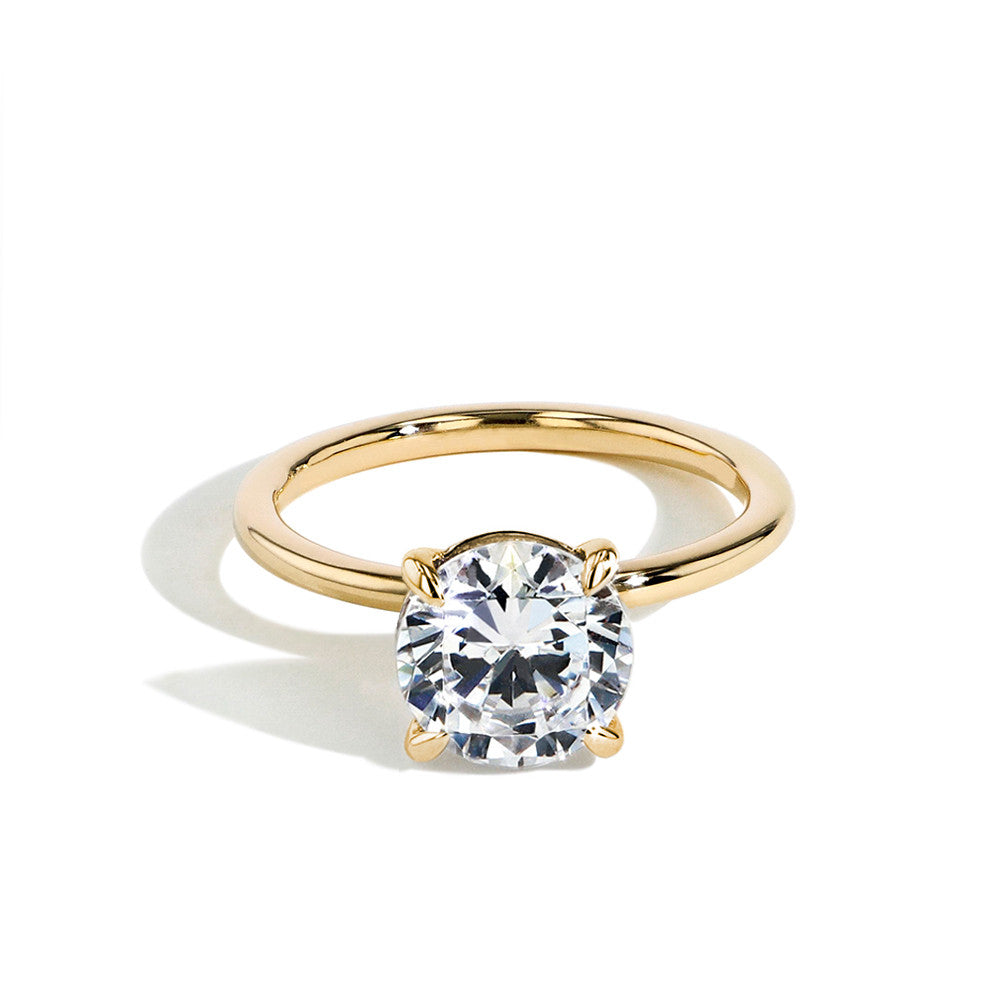 2 Carat Lab Grown Diamond Ultra Thin Engagement Ring in Yellow Gold