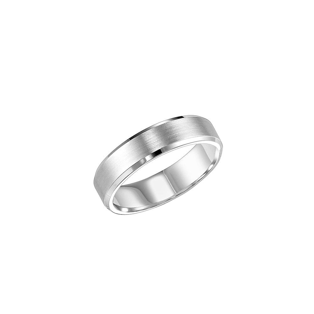 6.00mm 14k White Gold Men's Wedding Band