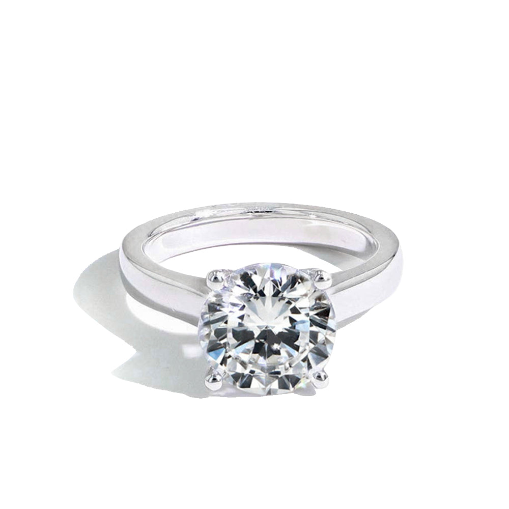 The Round Solitaire Engagement Ring Setting in Platinum