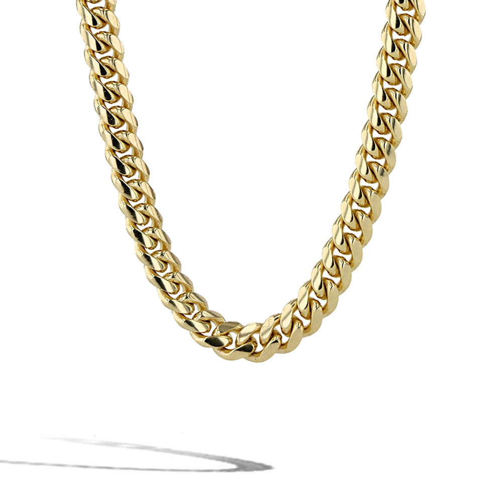Solid Gold Cuban Link Chain Necklace - 9mm