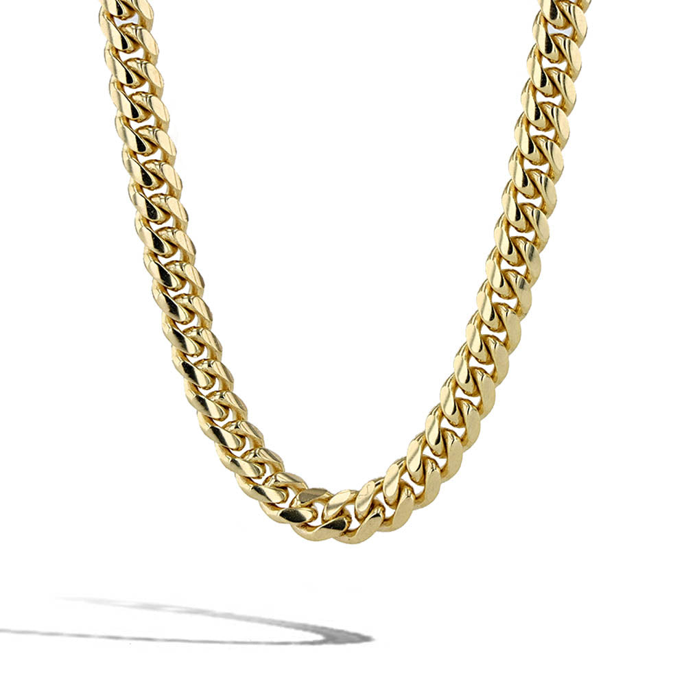 Solid Gold Cuban Link Chain Necklace - 3.3mm