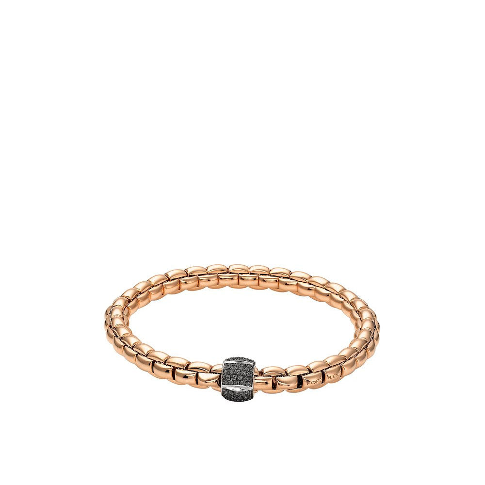Fope Men's Luci Flex'it Black Diamond Station Bracelet