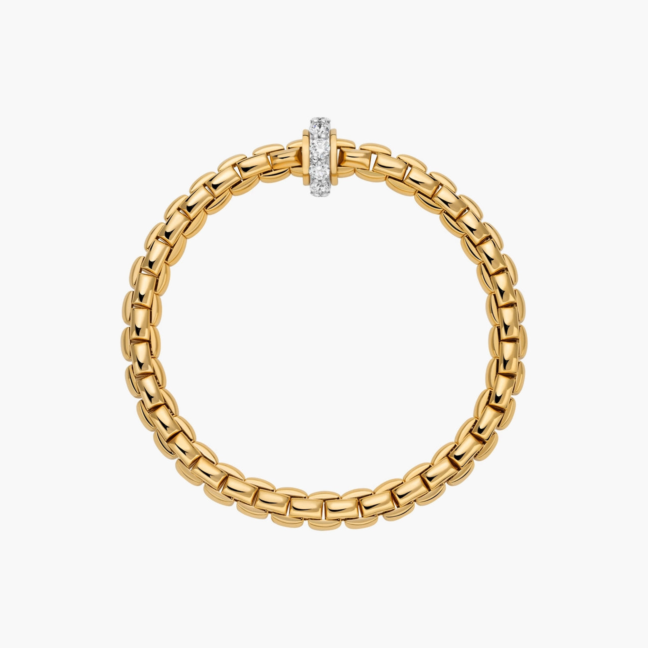 FOPE EKA Large Bracelet With Diamond Pave Rondel