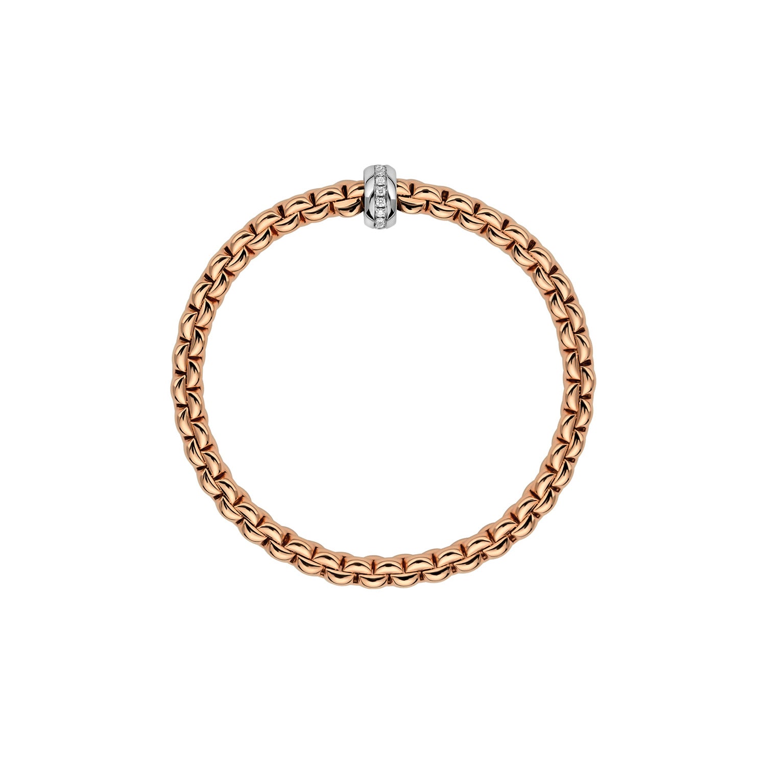 Fope Olly Rose Gold Diamond Station Bracelet