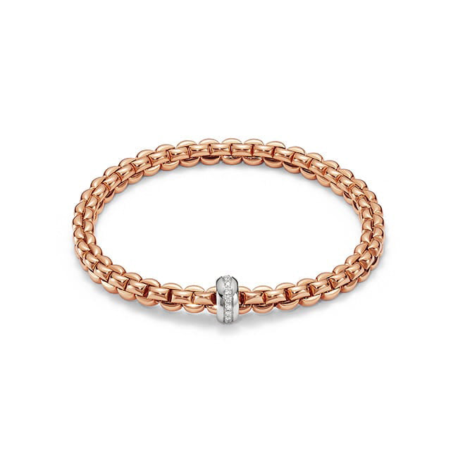 Fope Olly Rose Gold Diamond Station Bracelet