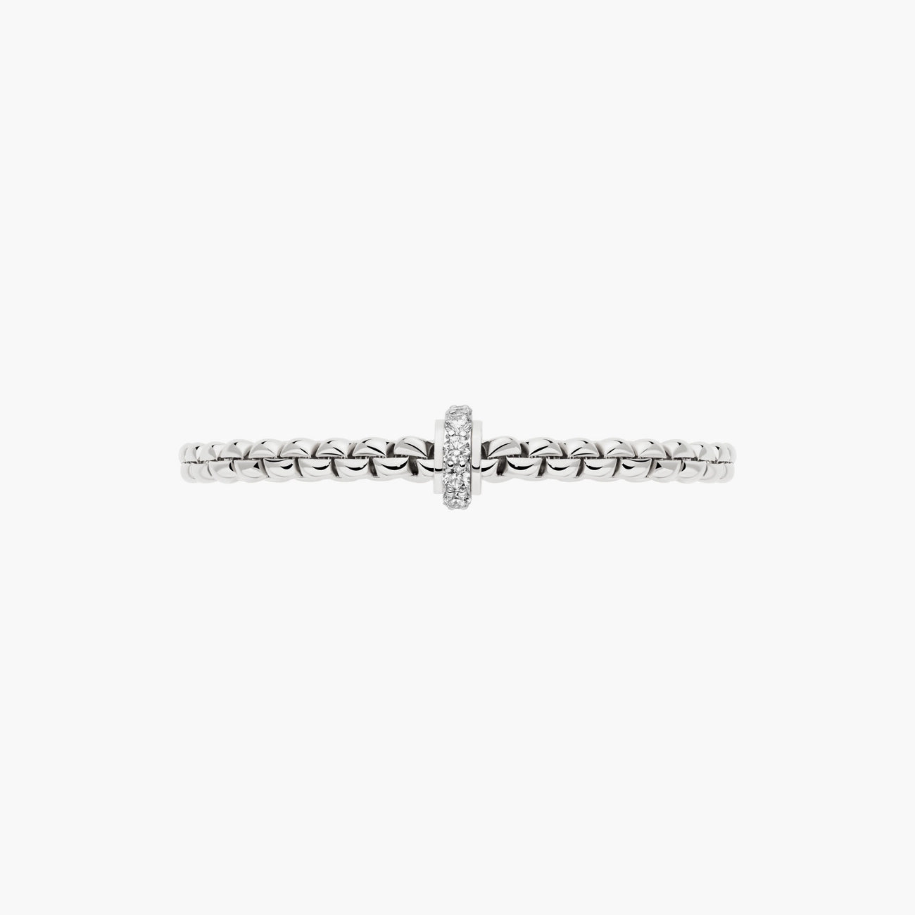 FOPE White Gold EKA Bracelet With Large Diamond Pave Rondel