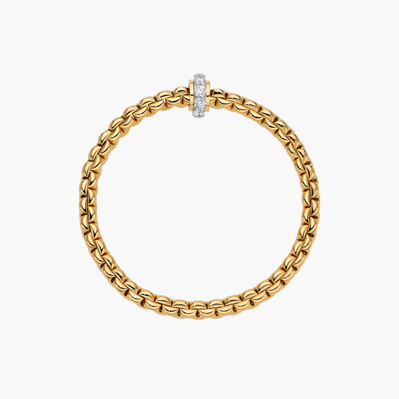FOPE EKA Bracelet With Large Diamond Pave Rondel