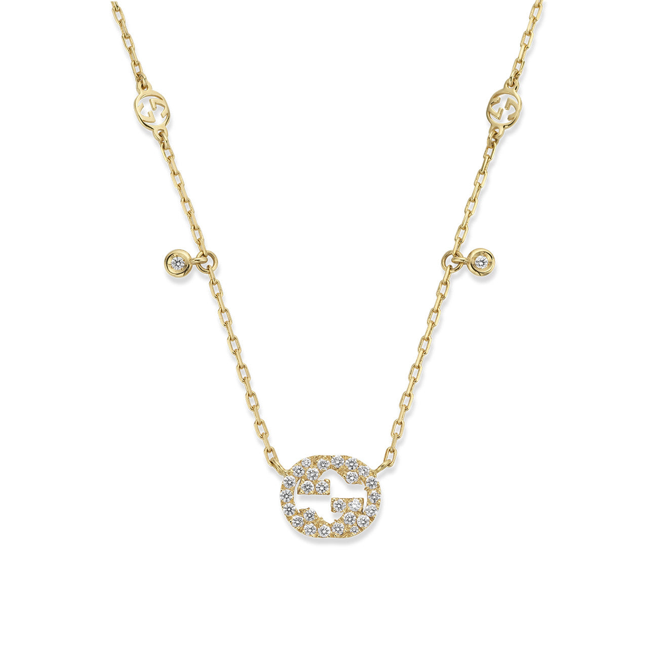 Gucci Interlocking Diamond Necklace in Yellow Gold