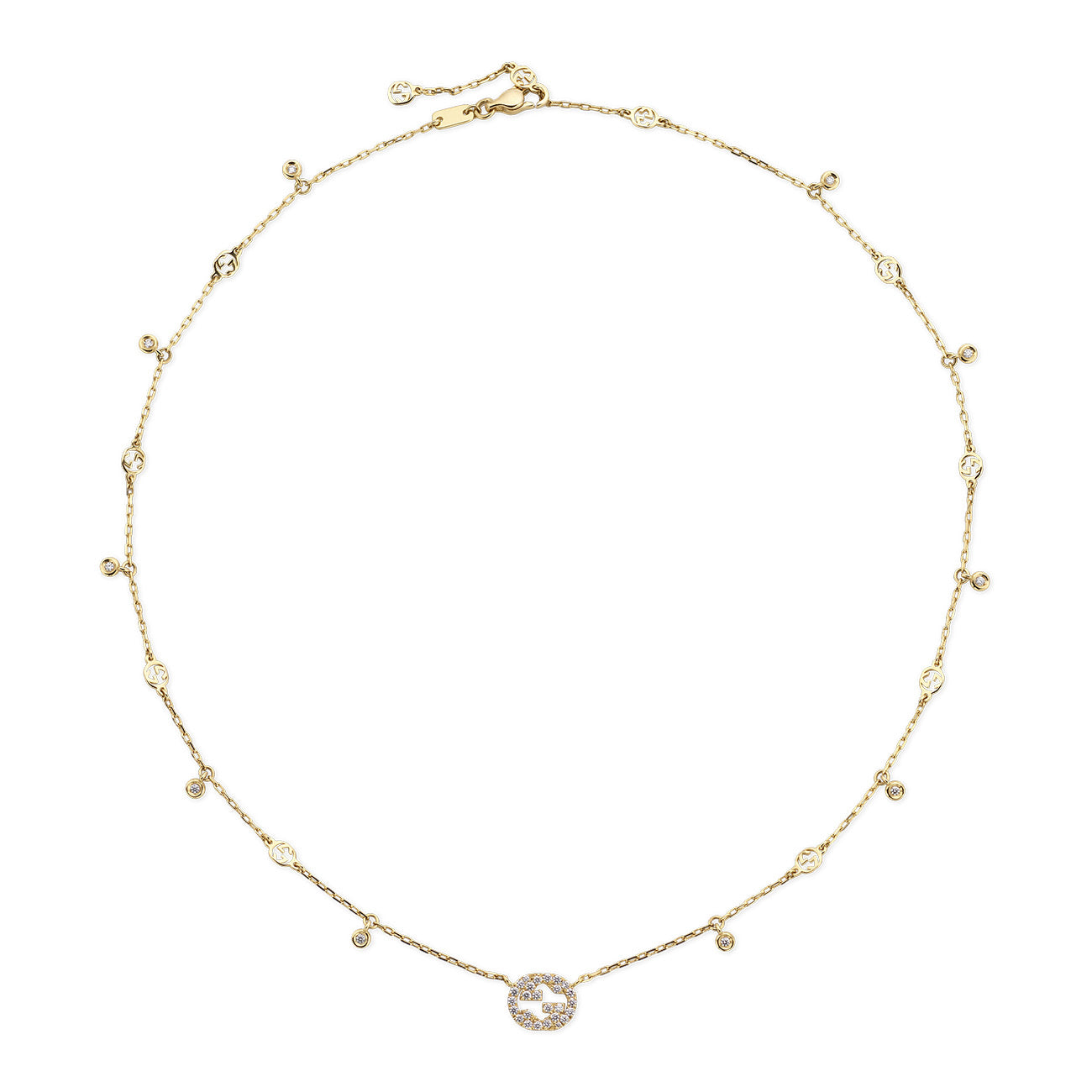 Gucci Interlocking Diamond Necklace in Yellow Gold