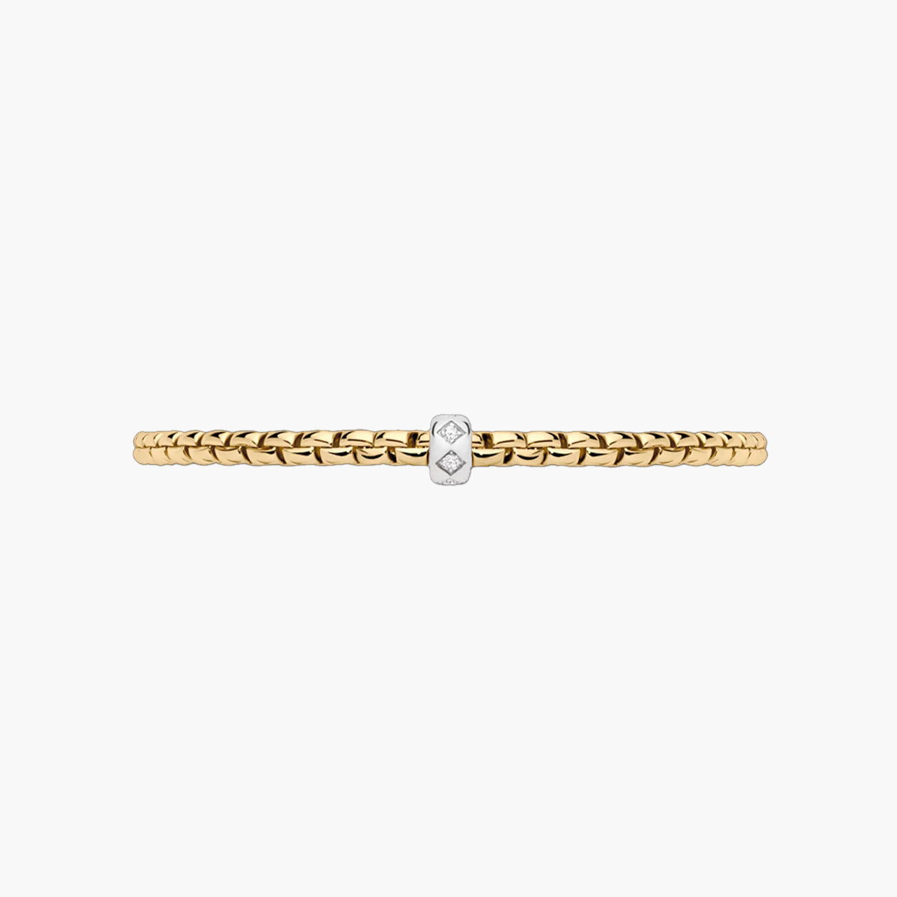 Fope EKA 18K Yellow and White Gold Diamond Set Rondel Bracelet