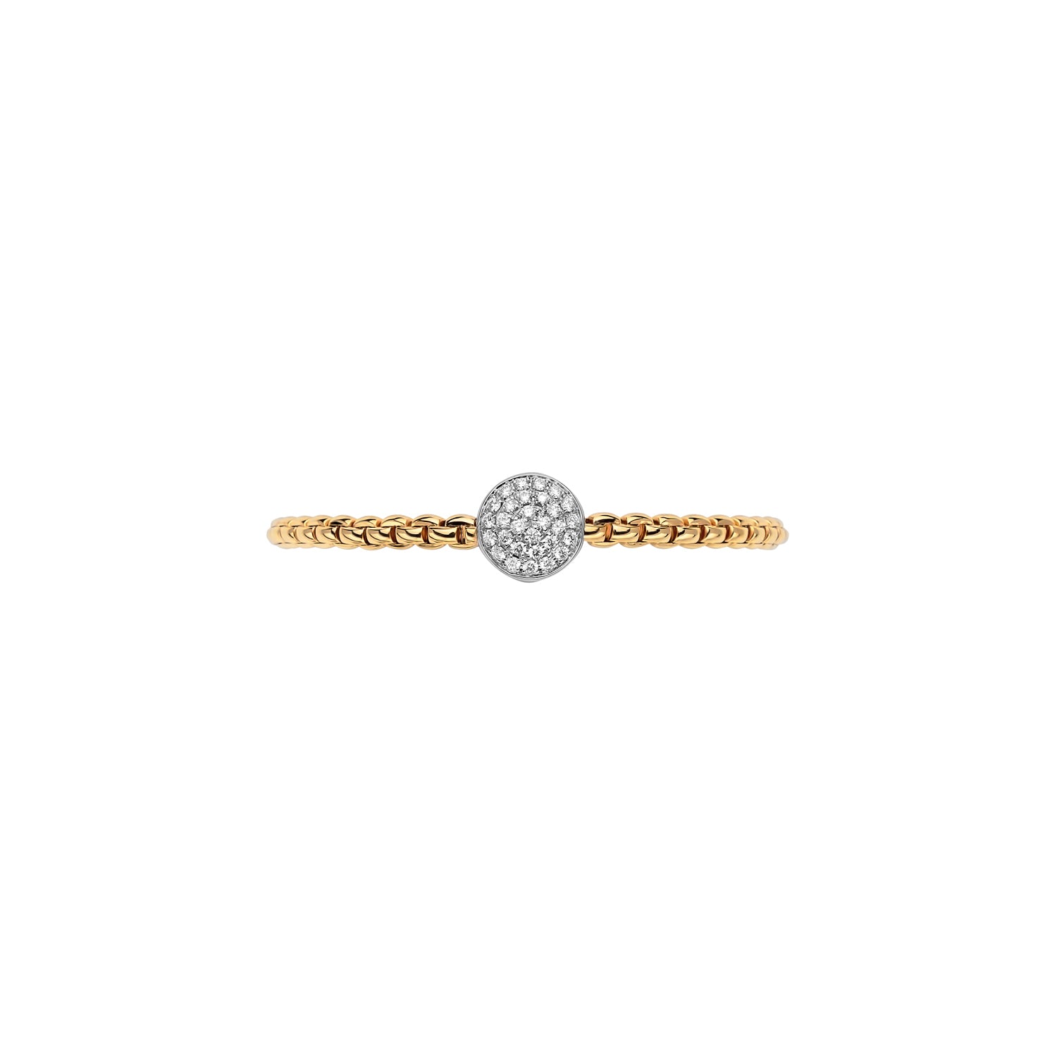 Fope Eka Tiny Yellow Gold Round Diamond Station Bracelet