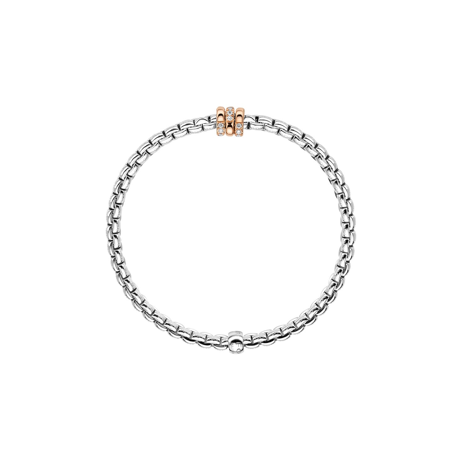 Fope Flex It Two Tone Diamond Station Bracelet