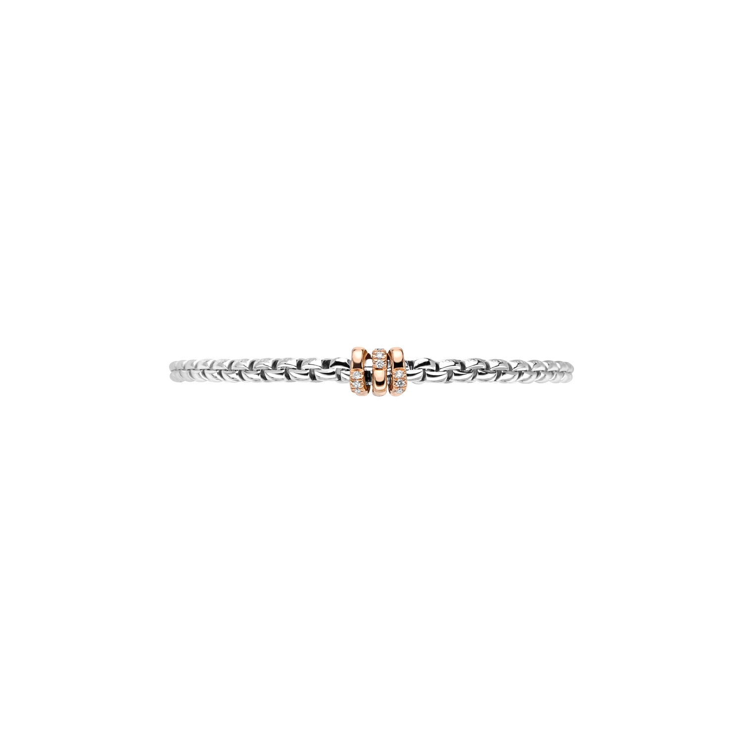 Fope Flex It Two Tone Diamond Station Bracelet