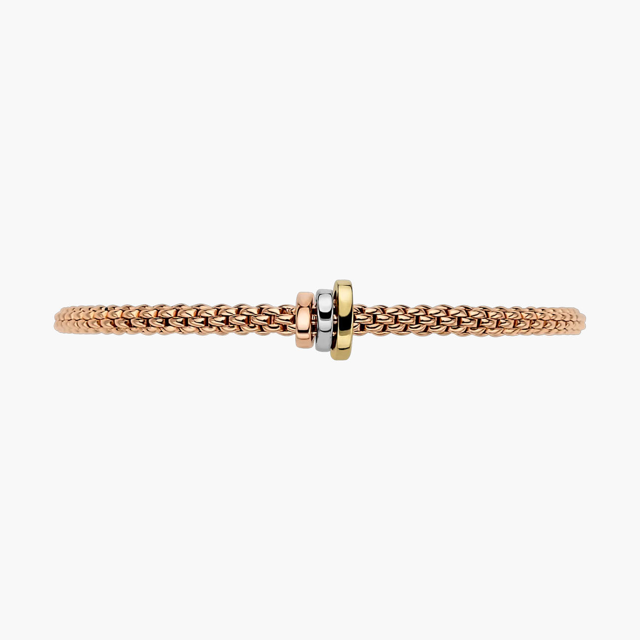 Fope Flex It Prima Rose Gold Tri-Color Rondel Bracelet