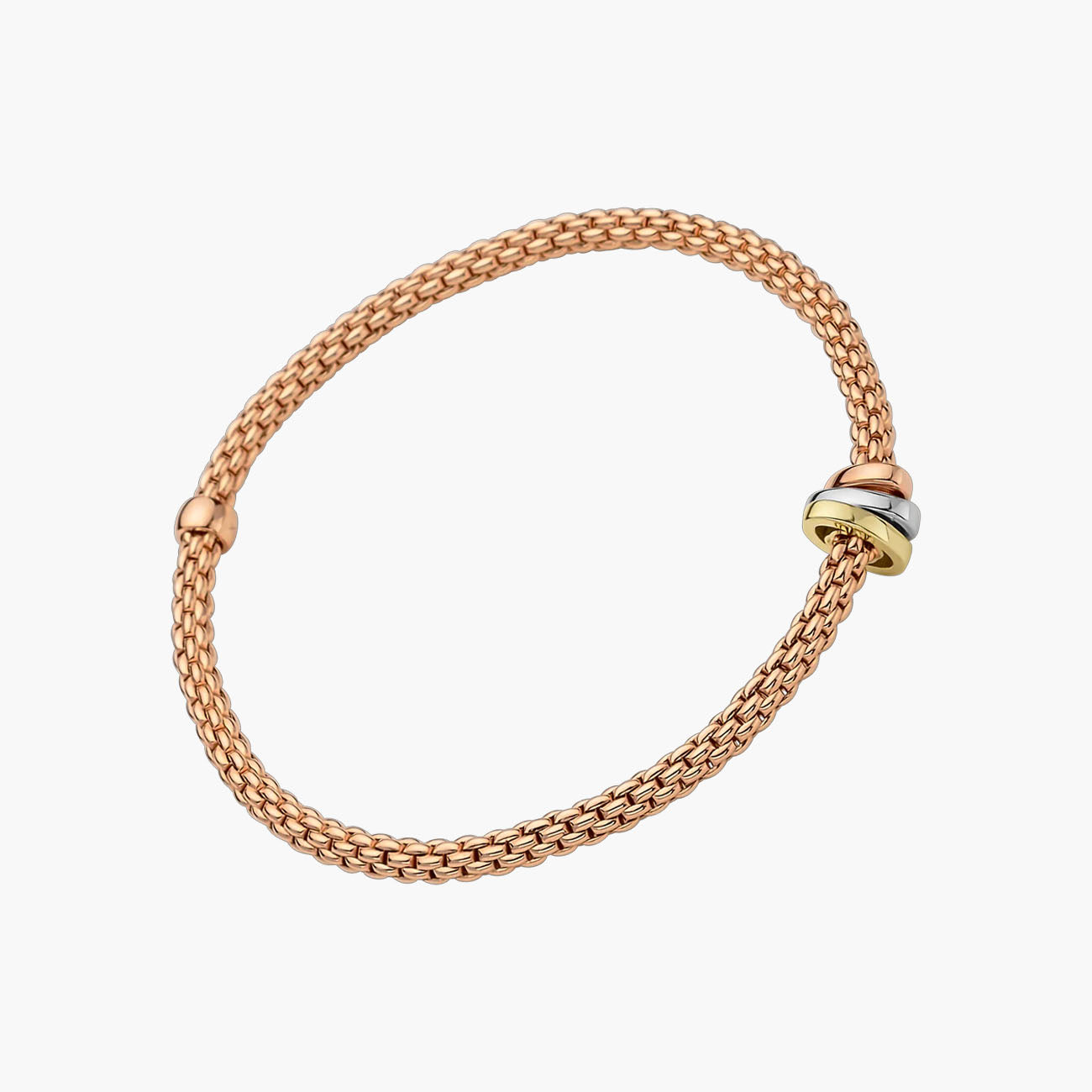 Fope Flex It Prima Rose Gold Tri-Color Rondel Bracelet