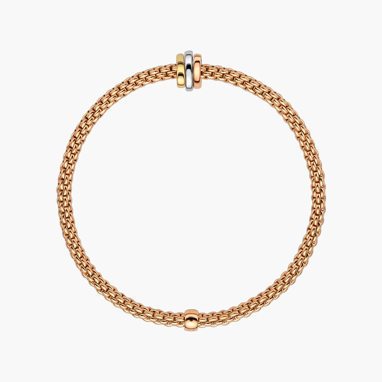 Fope Flex It Prima Rose Gold Tri-Color Rondel Bracelet