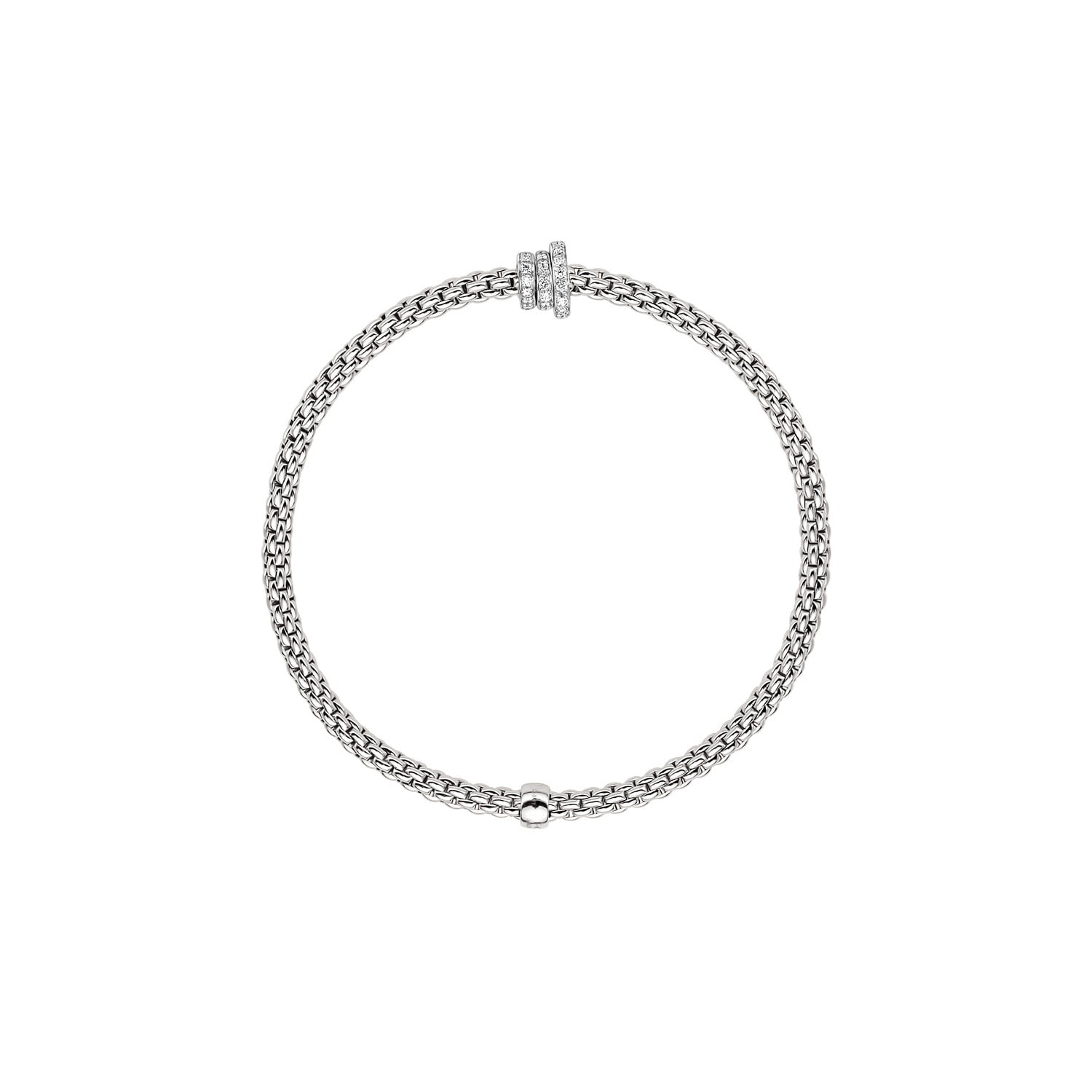 Fope Flex It Prima White Gold Diamond Rondel Bracelet