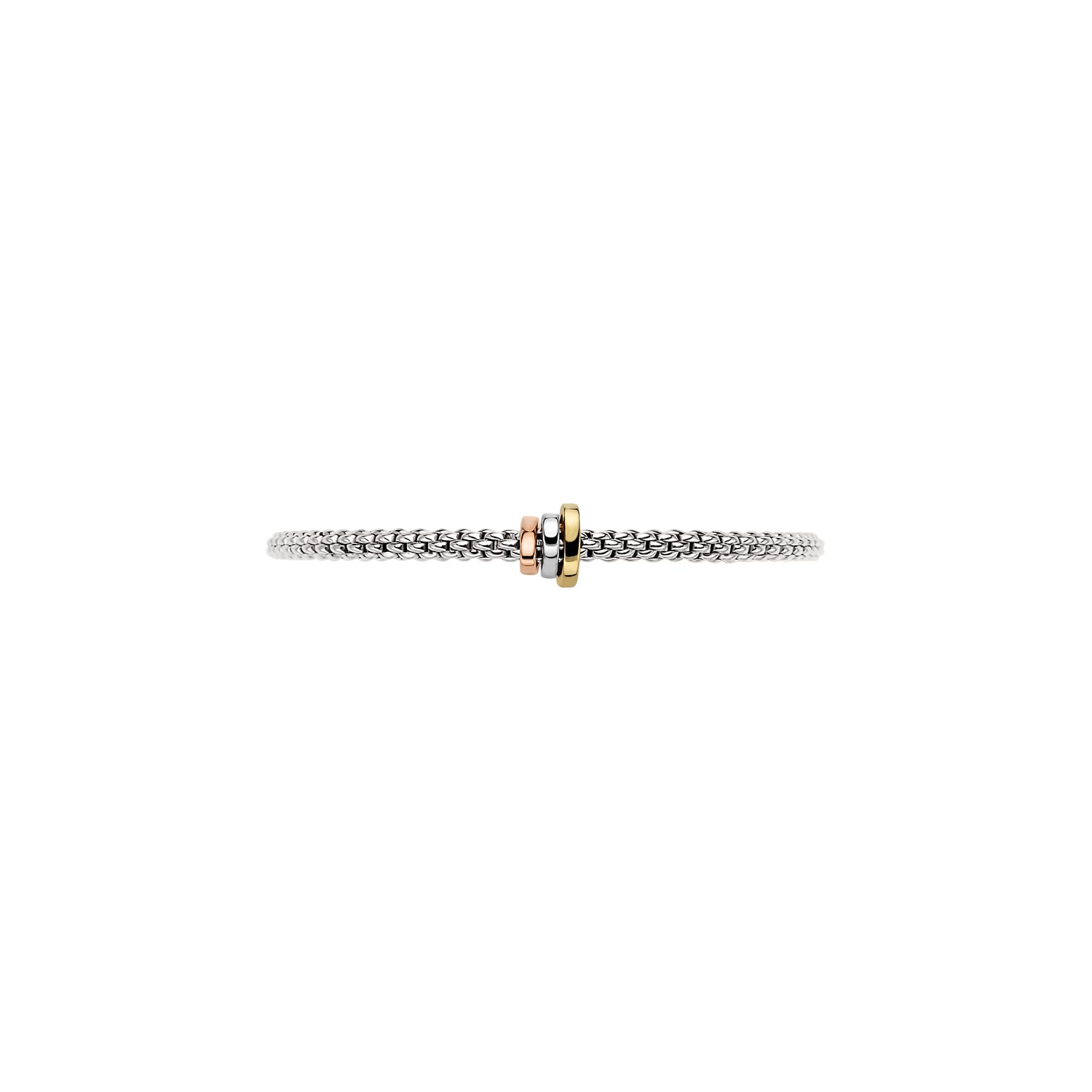 Fope Flex It Prima White Gold Tri-Color Rondel Bracelet