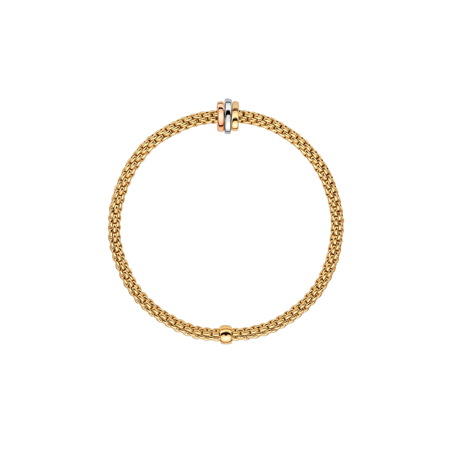 Fope Flex It Prima Yellow Gold & Tri-Color Rondel Bracelet