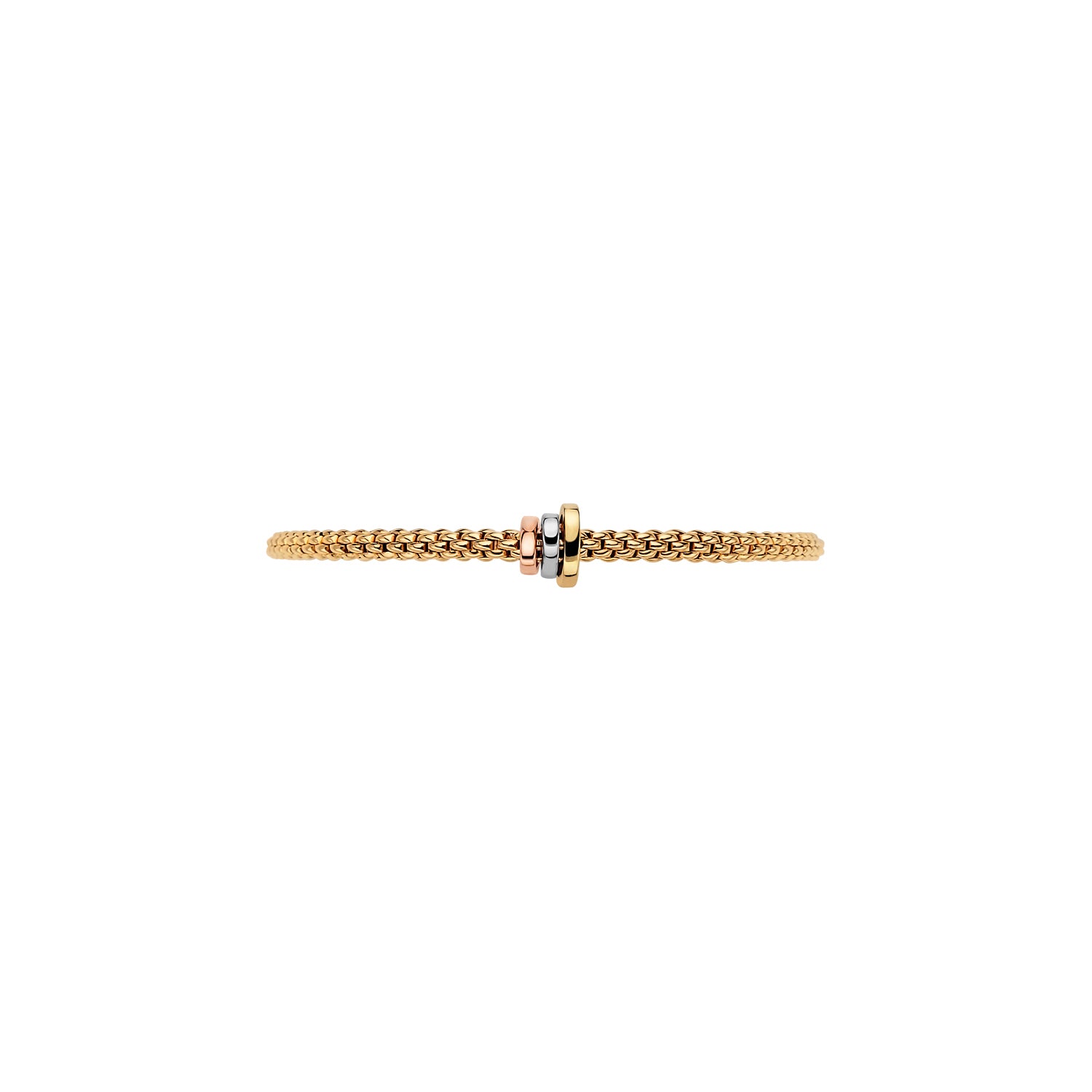 Fope Flex It Prima Yellow Gold & Tri-Color Rondel Bracelet
