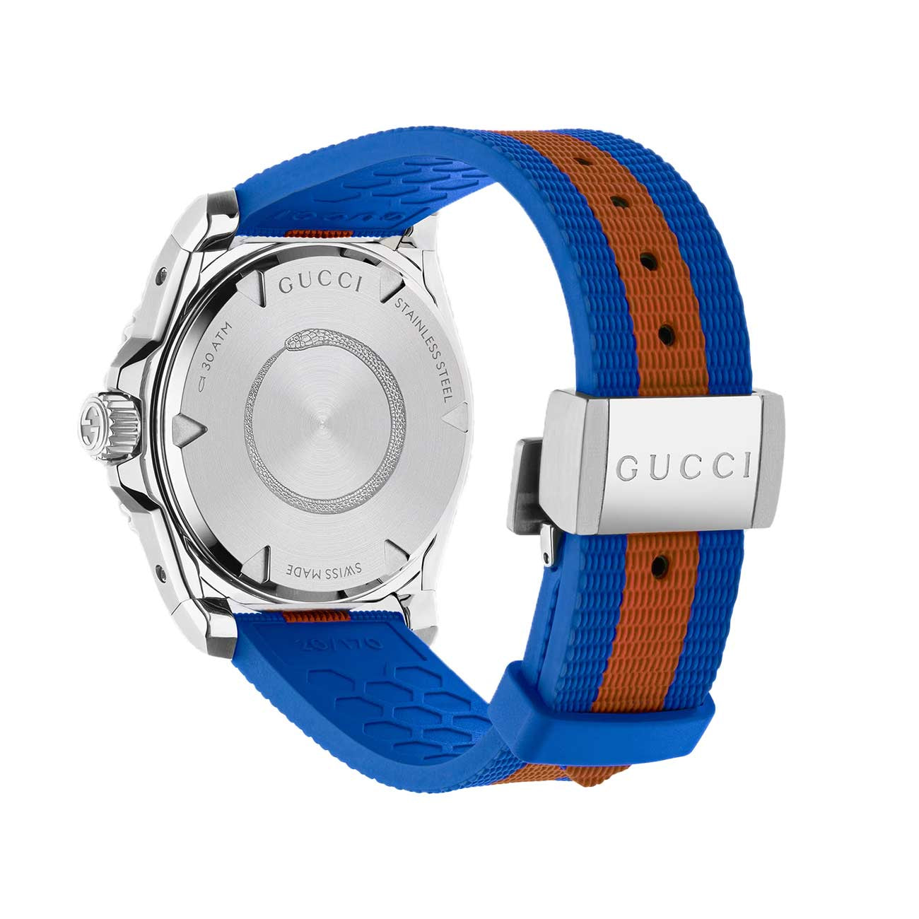 Gucci Dive Black Dial Bee Watch with Blue Rubber Strap - 40mm