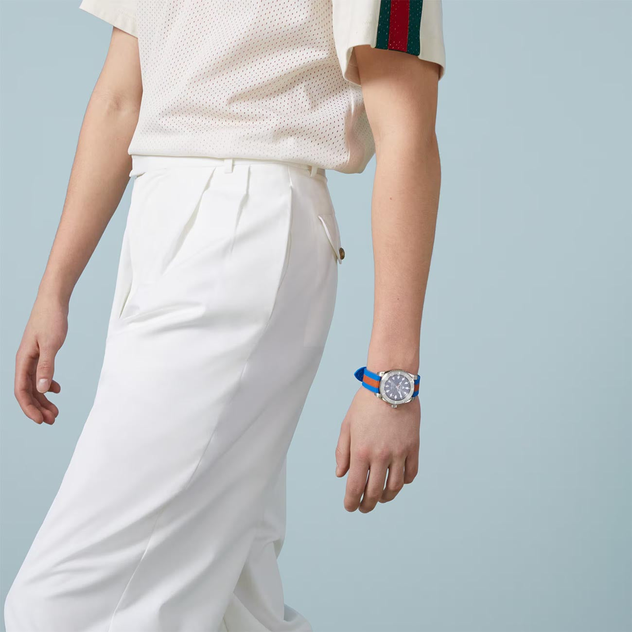 Gucci Dive Black Dial Bee Watch with Blue Rubber Strap - 40mm