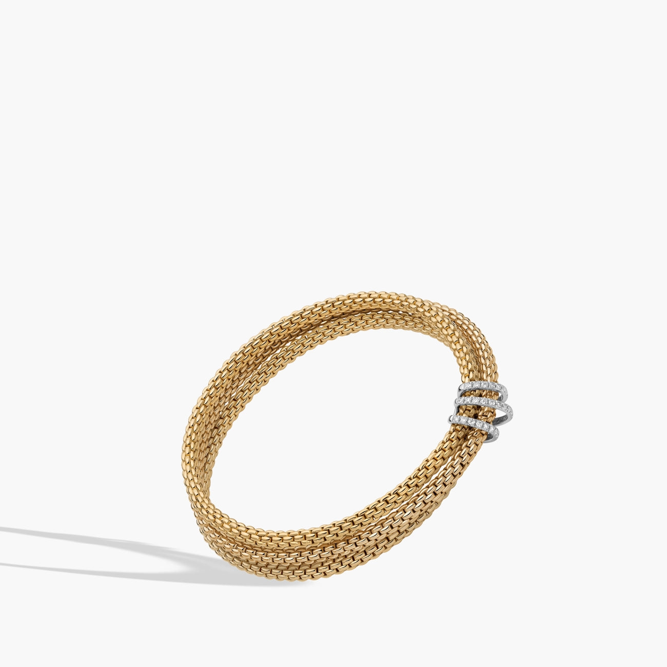 Fope Prima Flex'It Triple Row Diamond Pavé Bracelet