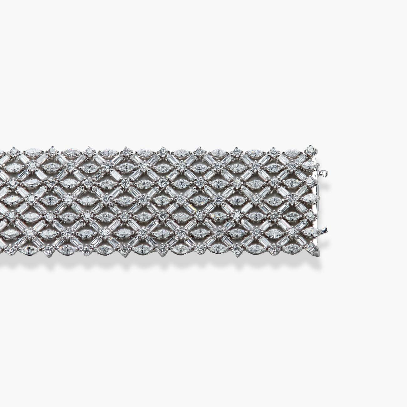 29 Carat 7 Row Fancy-Shaped Diamond Bracelet