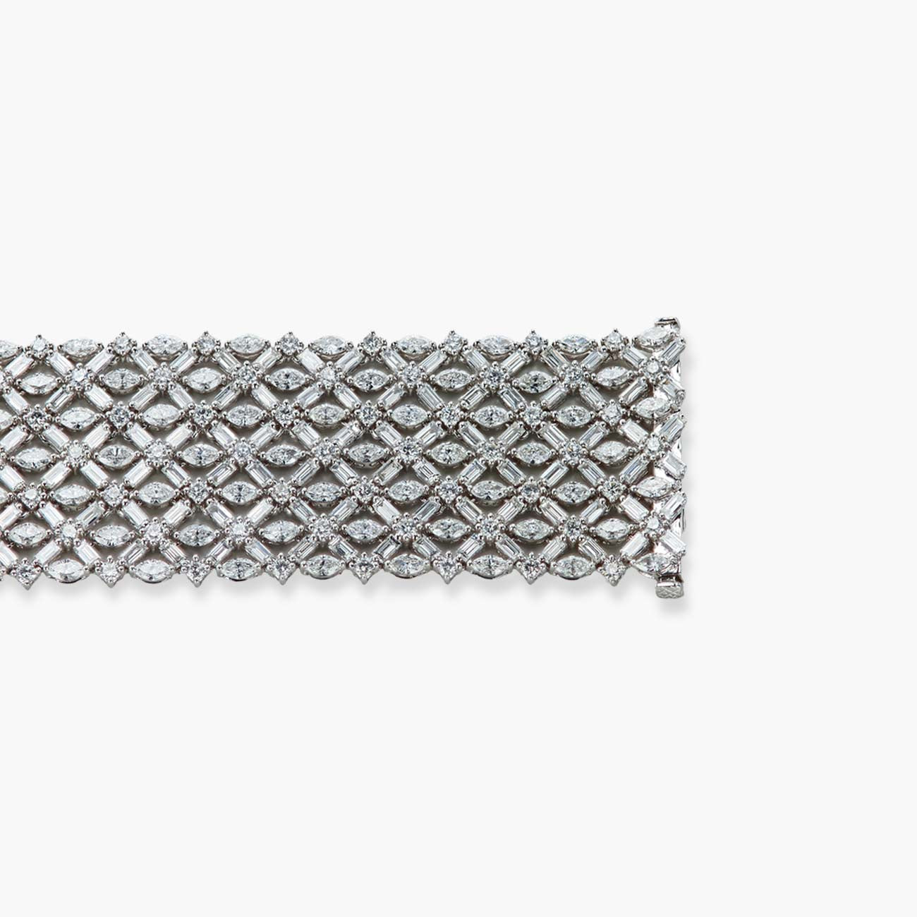 29 Carat 7 Row Fancy-Shaped Diamond Bracelet