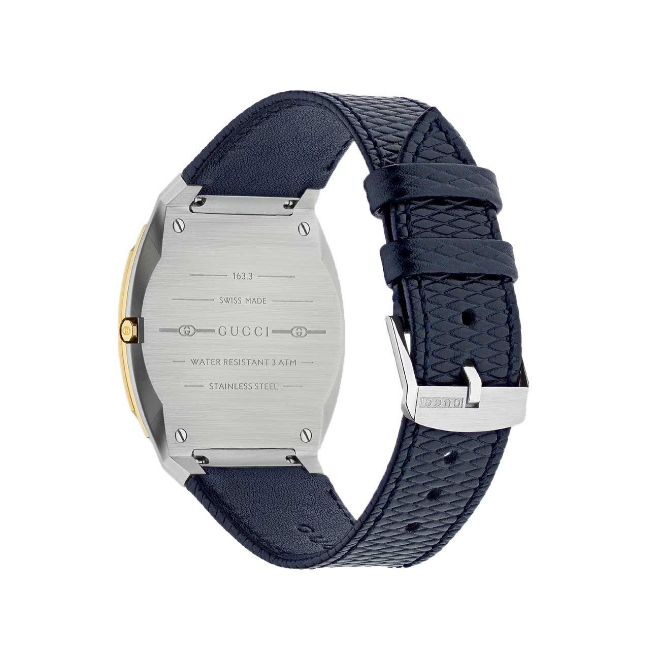 Gucci 25H Two-Tone Watch with Blue Leather Strap - 38mm