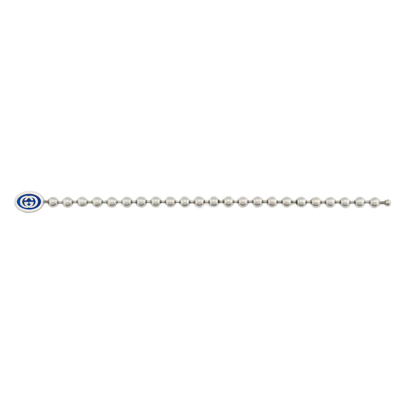 Gucci Interlocking Boule Chain Bracelet with Blue Enamel