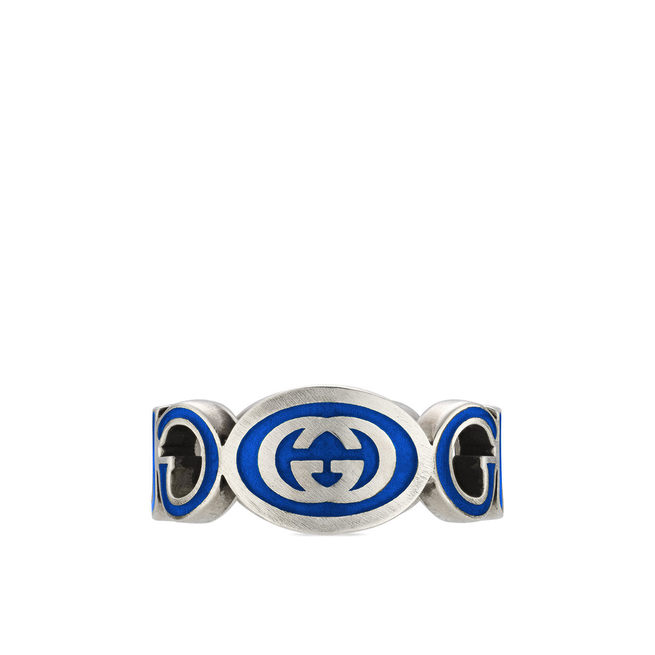Gucci Interlocking Blue Enamel Ring